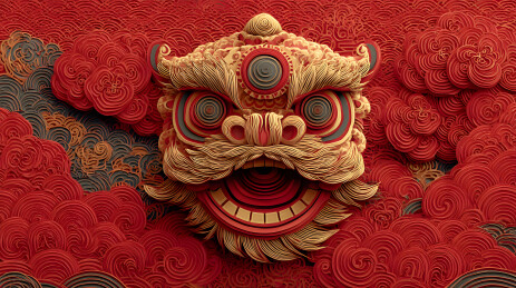 中国传统舞狮狮头浮雕艺术