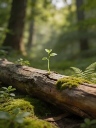 森林朽木新生绿芽