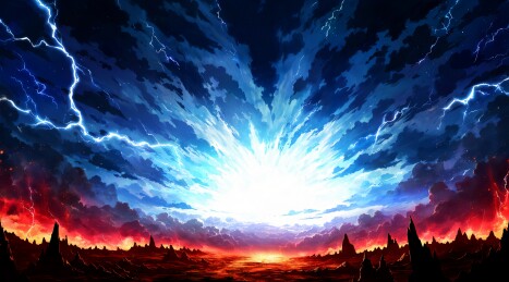 末世雷电奇幻天空景象