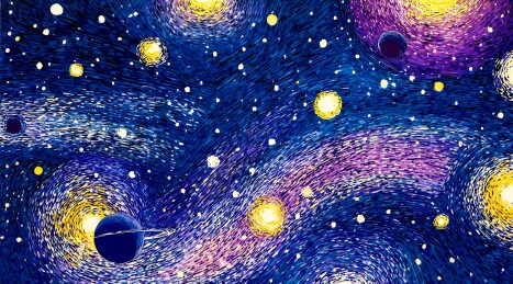 梵高风梦幻宇宙星空