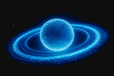 带蓝色星环的发光天体