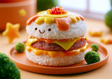 饭团汉堡创意美食
