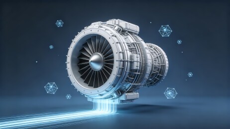 航空引擎银灰金属工业科技研发概念图