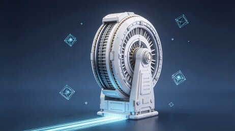 航空引擎银灰金属工业科技研发概念图
