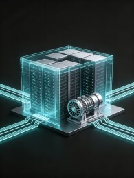 全息芯片蓝光分层智慧工业供应链概念图