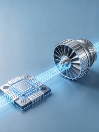 芯片涡轮蓝光光束智能制造科技概念图