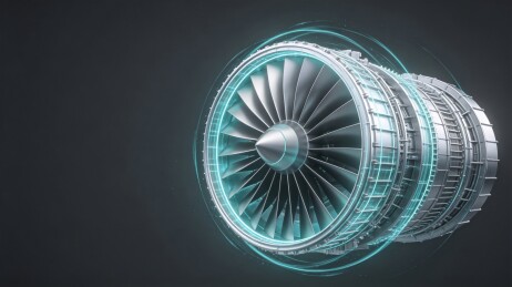 航空引擎银灰金属工业科技研发概念图