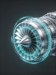 航空引擎银灰金属工业科技研发概念图