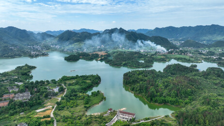贵州省遵义市新蒲新区，中桥水库风光。