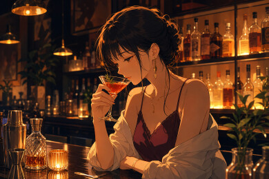 酒吧女子鸡尾酒