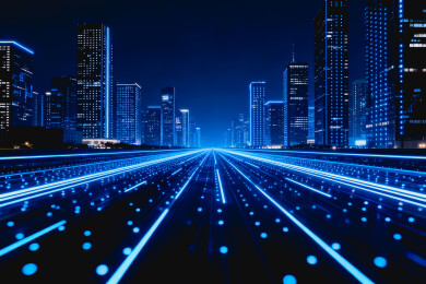未来都市 数字光轨科技夜景