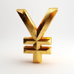 金色¥符号立体图