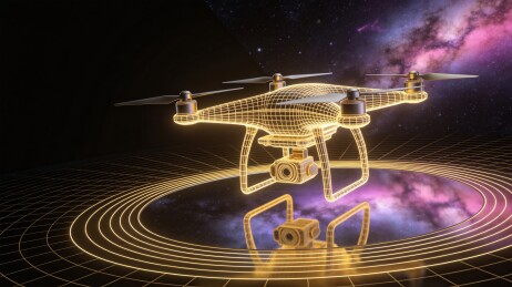 无人机全息科技星空场景