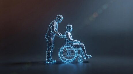 科技风格轮椅助行艺术图
