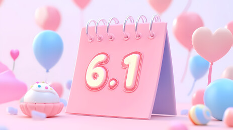 粉色日历庆祝6月1日