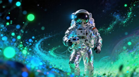 宇航员在宇宙中探索