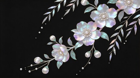 贝母繁花非遗竖版轻奢中式装饰画面