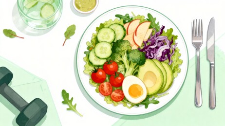 水果沙拉手绘美食插画