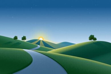 晨曦中的山间小路