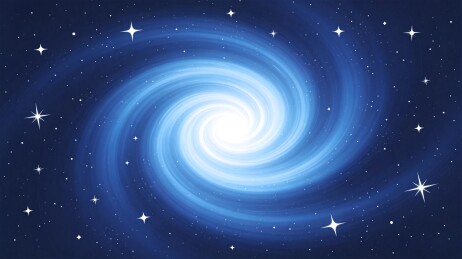 蓝色星系漩涡星空图