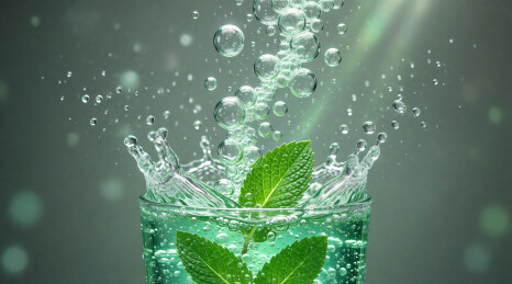薄荷汽水气泡上升壁纸