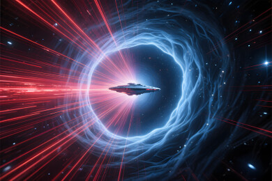 星际飞船穿越时空隧道