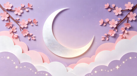七夕星月花园剪纸插画背景