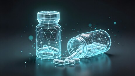 科技感药瓶与胶囊展示