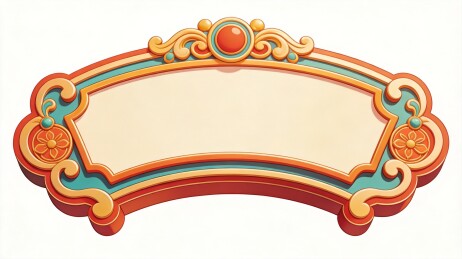 国潮卷轴祥云空白标题框