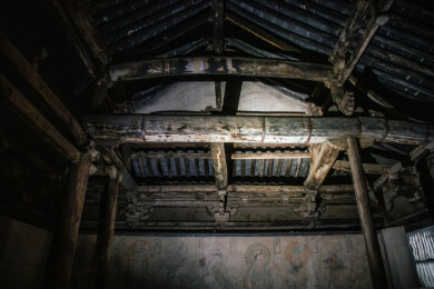 山西长治浊漳河谷古建筑佛头寺室内梁架结构