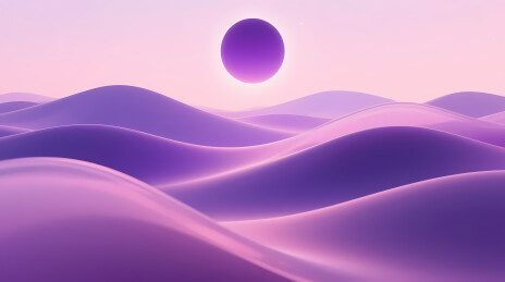 紫月悬于梦幻波浪之上