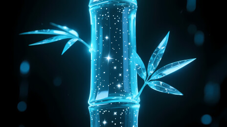 幽蓝发光竹节