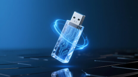 悬浮水晶质感蓝色科技 U 盘