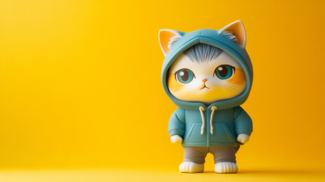 萌系卫衣小猫手办