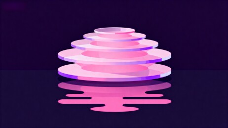 粉紫渐变圆盘堆叠结构