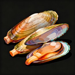 蛏子插画海鲜食材深色宣传背景
