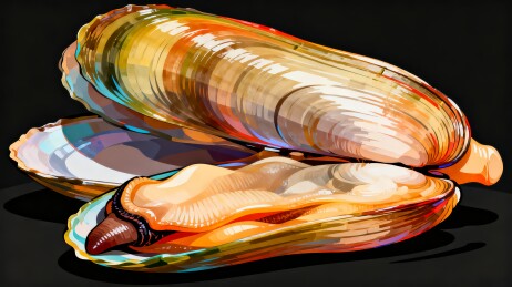 蛏子插画海鲜食材深色宣传背景