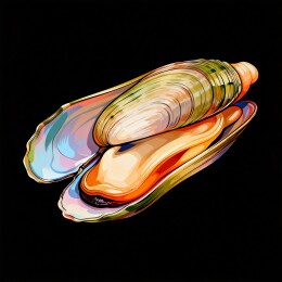 蛏子插画海鲜食材深色宣传背景