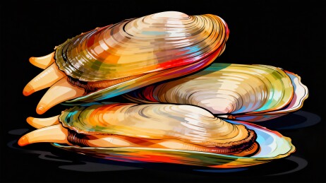 蛏子插画海鲜食材深色宣传背景