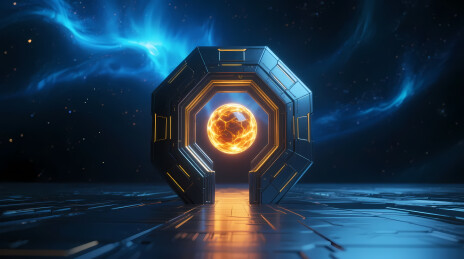 炽热科幻能量门与深邃宇宙
