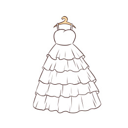 卡通手绘婚纱衣服结婚服装礼服晚礼服服饰简