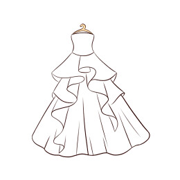 卡通手绘简约婚纱结婚衣服服装服饰浪漫情人