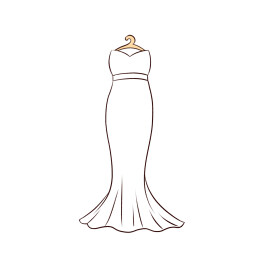 卡通手绘简约婚纱结婚衣服服装服饰浪漫情人