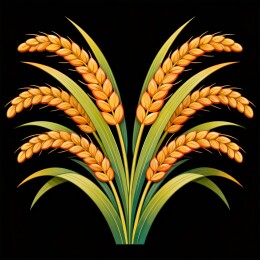 谷穗插画农产品包装装饰元素