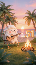 绵羊弹吉他海边日落51