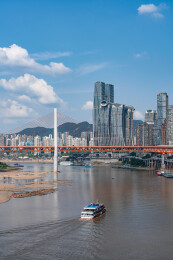 重庆朝天门来福士江景与渝中高楼景观