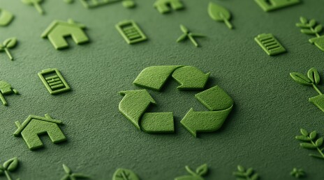 绿色回收标志与环保符号图案