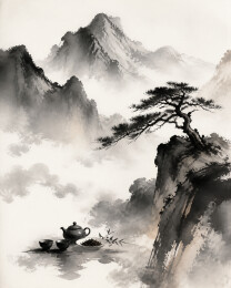 松石山水茶席