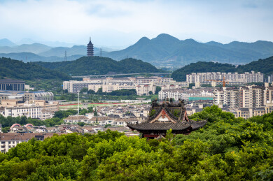 从绍兴府山俯瞰绍兴城