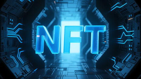 蓝色霓虹 NFT 赛博朋克隧道